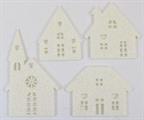 IRIDESCENT WHITE STARDUST FELT LITTLES HOUSES CM 20X18