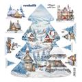 PANNO KRAFT 3D Villaggio sulla Neve 45x45 cm