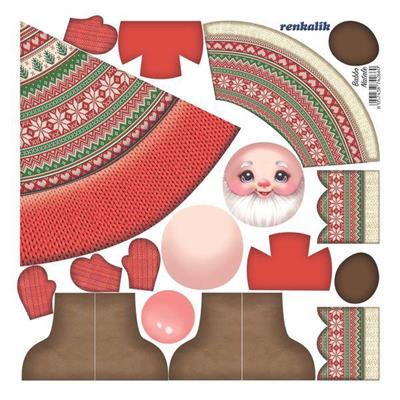 PANNO KRAFT 3D Babbo Natale 45x45 cm