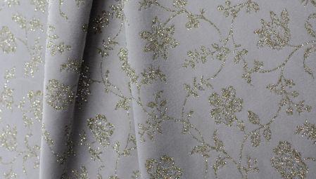 Broderie Glitter Velvet  col. Pearl 50x70