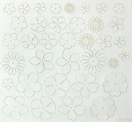 Soft eco-leather little flowers col. white cm.24x23