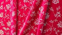 Broderie Glitter Velvet Tissue Col. Red  cm. 50x70