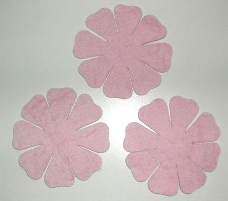 PEONY IN FELT col.pink C15C pack.3 pieces