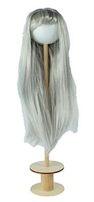 Silver straight synthetic wig for dolls cm. 20/22