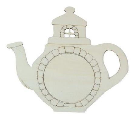 wooden teapot silhouette with hole