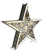 3d snowflake wooden star